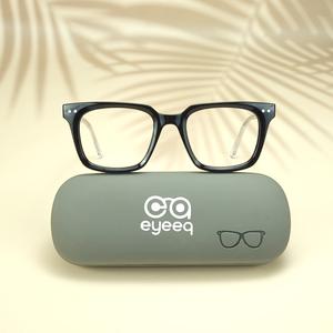 Black white square unisex sheet eyeglasses ( eq0068 31019)