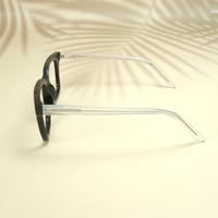 Black white square unisex sheet eyeglasses ( eq0068 31019)