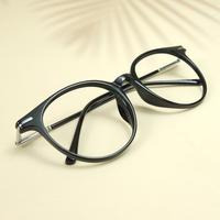 Black round unisex sheet eyeglasses ( eq0101 tr2158 )