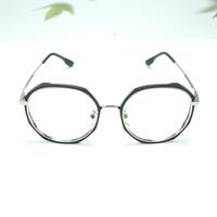 Silver black round unisex metal eyeglasses ( eq0105 89661 )