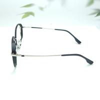 Silver black round unisex metal eyeglasses ( eq0105 89661 )
