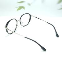 Silver black round unisex metal eyeglasses ( eq0105 89661 )