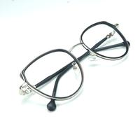 Silver black unisex ovel metal eyeglasses ( eq0106 89662 )